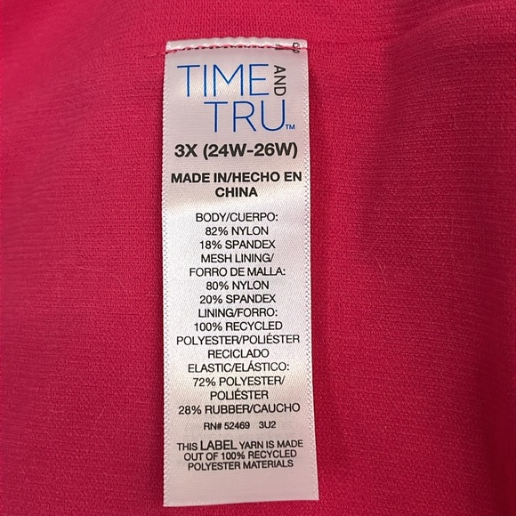 'Summer Fuchsia' Smocked Bikini Swim Bottoms 3X (24W-26W)-NWT - Time and Tru - Picture 6 of 16